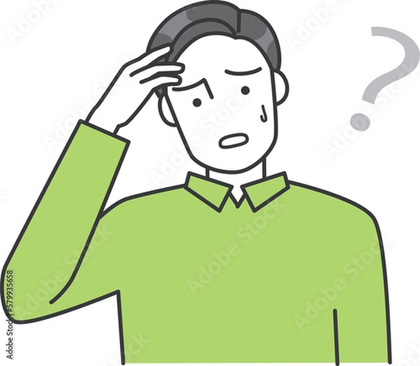 Obraz 男性が悩んでいるベクターイラスト