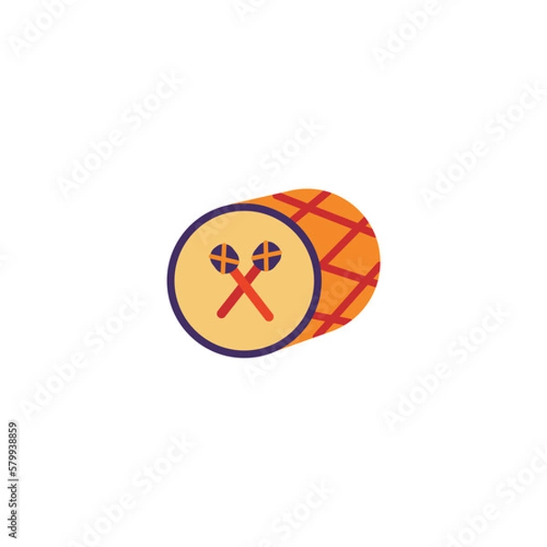 Fototapeta orange drum icon Ramadan and Islamic Eid