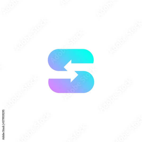 Obraz Creative letter S arrow vector design