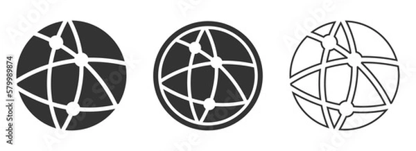 Fototapeta  Global network vector icons set
