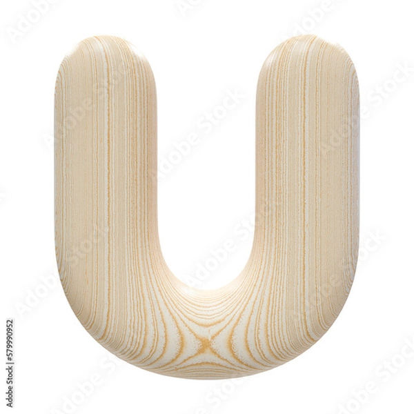 Fototapeta 3d Letter U Font Wood
