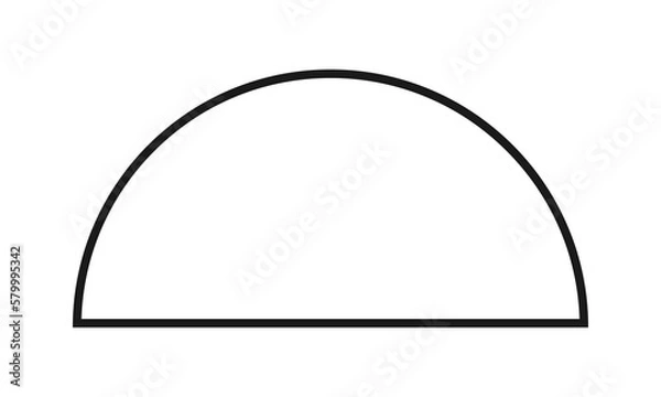Obraz Hollow Semicircle Thin Stroke Shape Icon