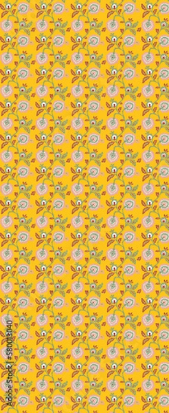 Fototapeta Seamless Textile Rotary Print Design