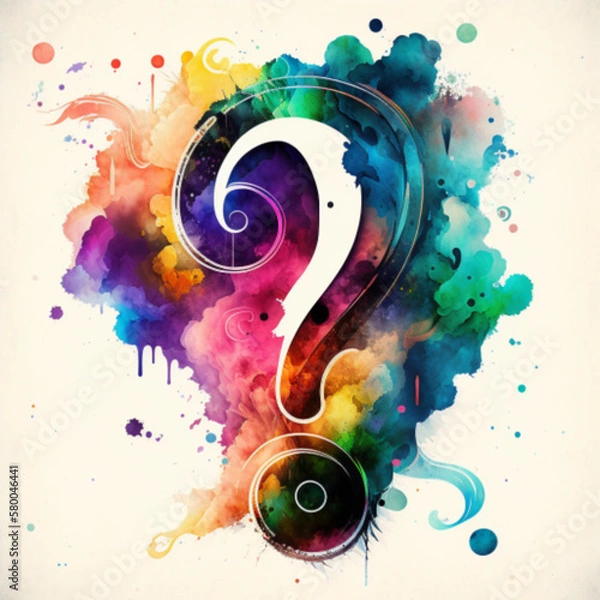 Fototapeta letters "?", generative AI