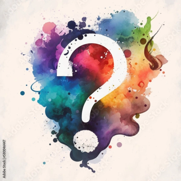 Fototapeta letters "?", generative AI