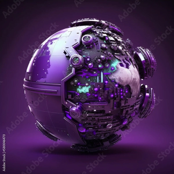 Fototapeta technological planet earth, generative AI