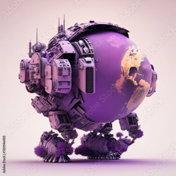 Fototapeta technological planet earth, generative AI