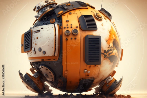 Fototapeta technological planet earth, generative AI