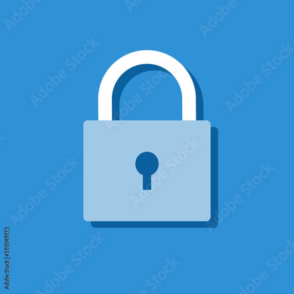 Fototapeta Padlock icon button symbol,privacy locker sign with flat design vector