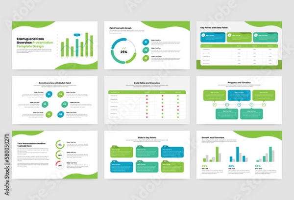 Fototapeta Startup and annual data overview presentation template design