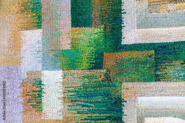 Fototapeta Woven tapestry from natural wool threads