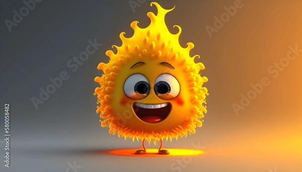 Fototapeta fire flame character  -AI generative 