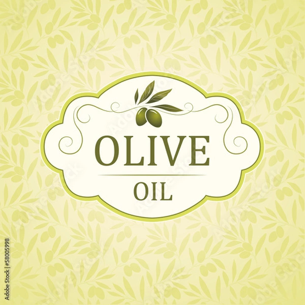 Obraz Olive pattern. decorative olive branch.For labels, packaging.