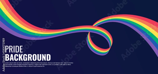 Fototapeta LGBT pride abstract background. Vector background with rainbow colors. Vector Banner Template for Pride Month
