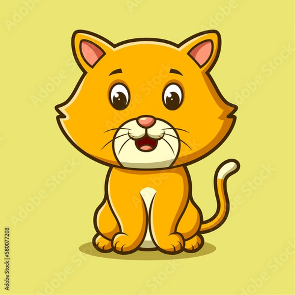 Obraz Cute cartoon cat. Vector illustration