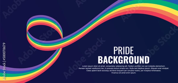 Fototapeta LGBT pride abstract background. Vector background with rainbow colors. Vector Banner Template for Pride Month