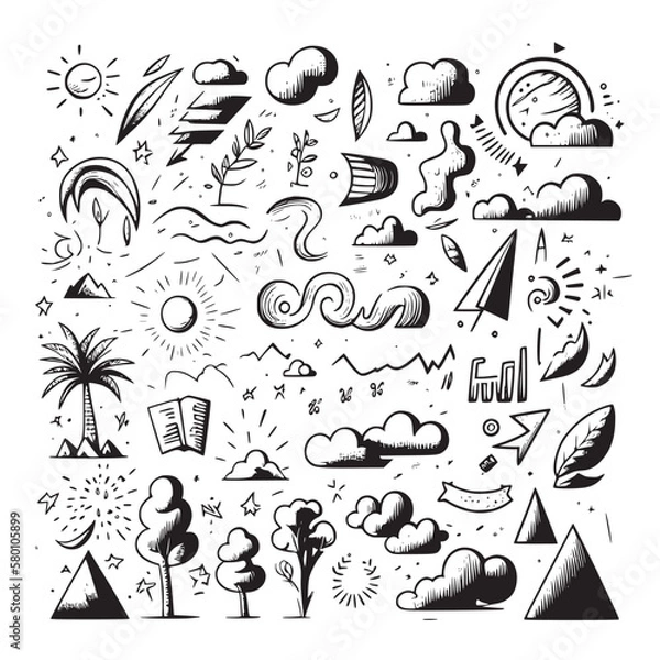 Fototapeta hand drawn arrows set