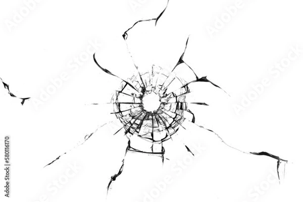 Obraz Broken hole in glass transparentabstract