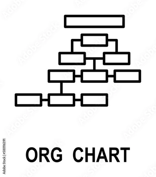 Fototapeta Organizational chart icon. Element of business structure icon for mobile concept and web apps. Thin line organizational chart icon can be used for web and mobile on white background