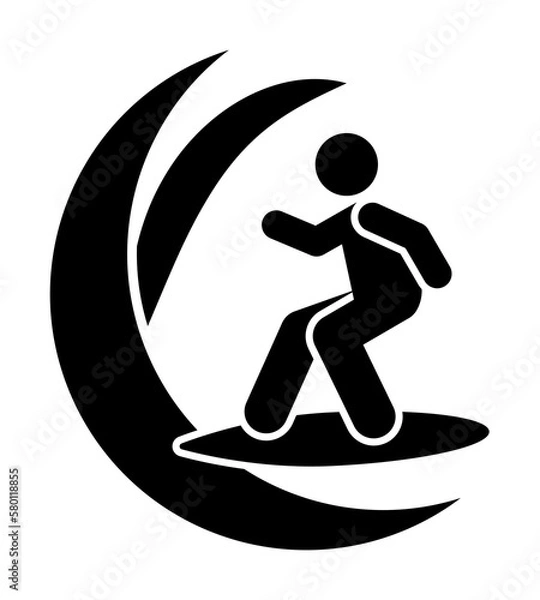 Obraz Man adventure surfing icon. Element of pictogram adventure illustration