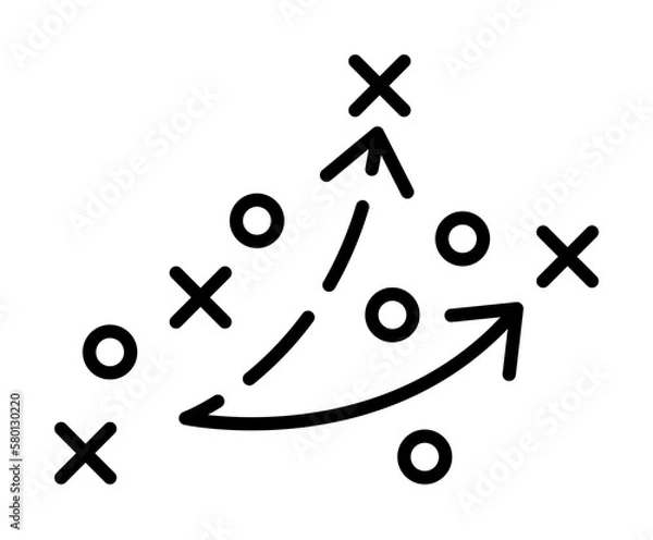 Fototapeta Strategy, football icon. Simple line, outline elements of soccer for ui and ux, website or mobile application on white background