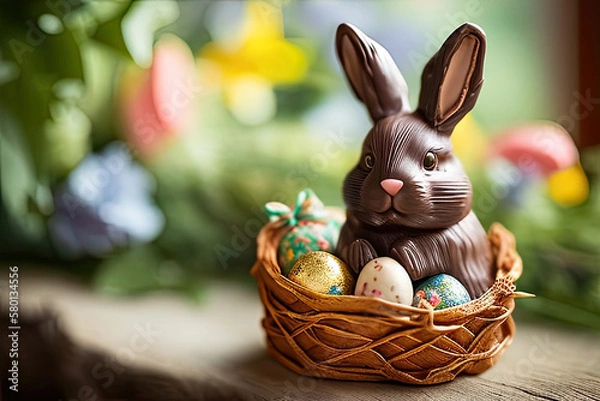 Obraz Schokoladenosterhasen created with Generative AI technologies