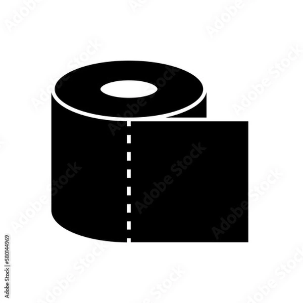 Obraz Toilet paper roll icon on white background. Vector illustration.