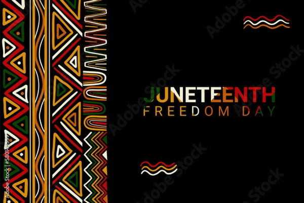 Fototapeta Abstract juneteenth freedom day background with colorful african pattern