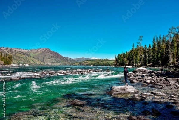 Fototapeta Kanas Lake is a scenic lake located in the Altay Prefecture of Xinjiang, China.