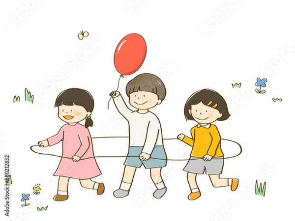 Obraz 電車ごっこ　子ども　遊び