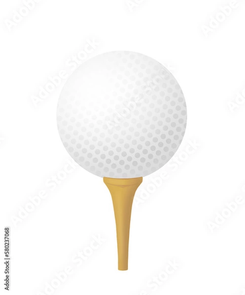 Obraz golf ball and tee illustration, 골프공과 티 일러스트