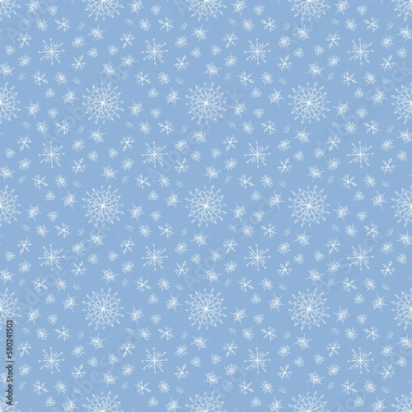 Fototapeta seamless snowflake pattern