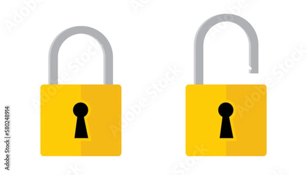 Fototapeta  lock open and lock closed vector icon
