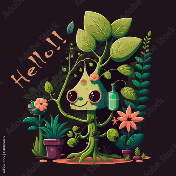 Fototapeta the character is a small green tree