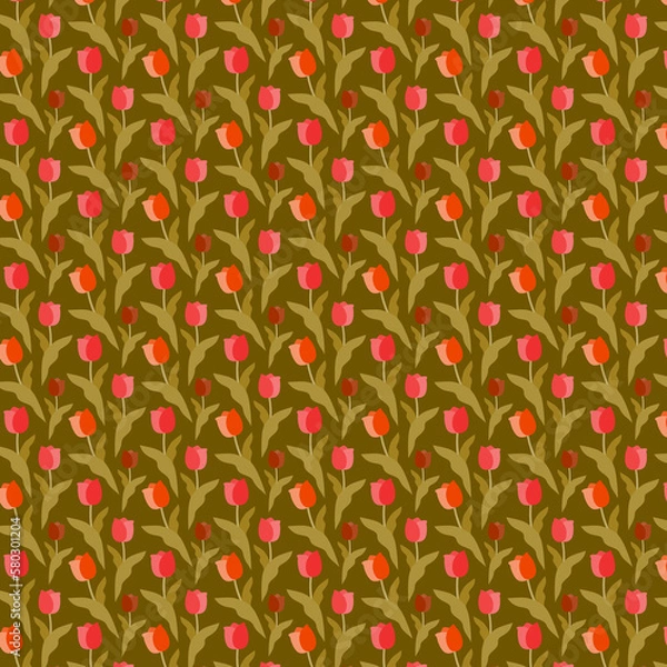 Obraz チューリップの背景イラスト