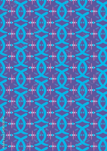 Fototapeta seamless pattern with blue shapes