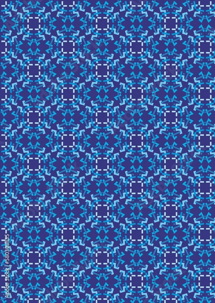 Fototapeta seamless pattern with blue tiles