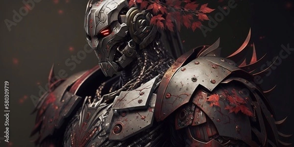 Fototapeta Samurai warrior background, generative ai