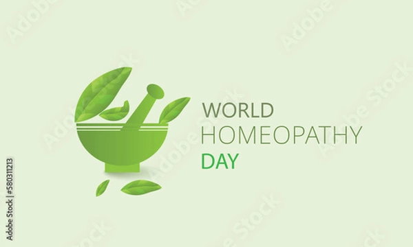 Fototapeta World Homeopathy day. Template for background, banner, card, poster 