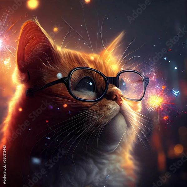 Fototapeta Happy New Year Cat 