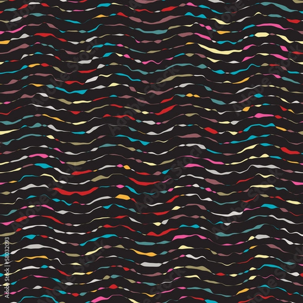 Fototapeta Abstract retro background with wave, seamless pattern.