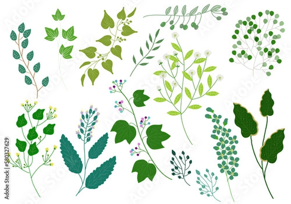 Obraz グリーン 植物 あしらい 装飾 セット