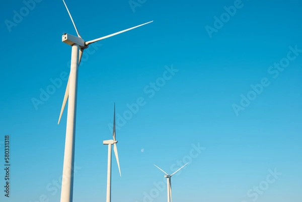 Fototapeta Wind turbine generators for sustainable electricity production