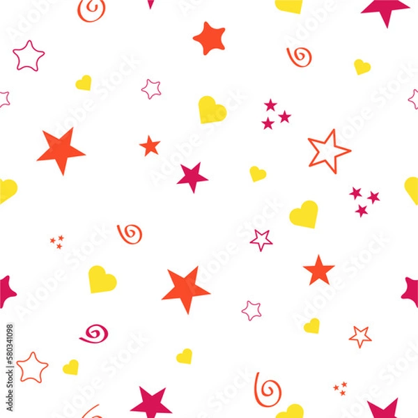 Obraz Seamless color pattern for your baby on white background. Happy child vector illustration