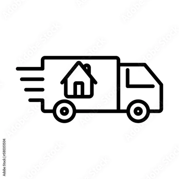 Fototapeta Moving House Icon Logo Design Vector Template Illustration Sign And Symbol Pixels Perfect