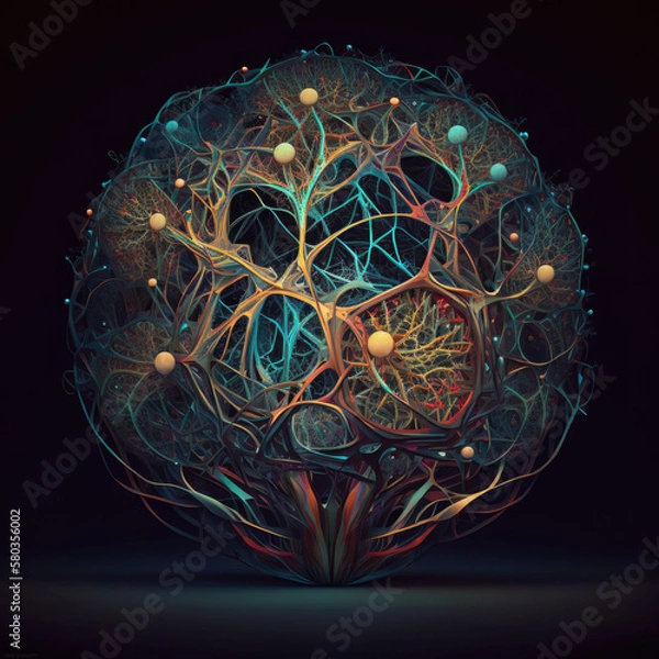 Fototapeta Neural Brain Web