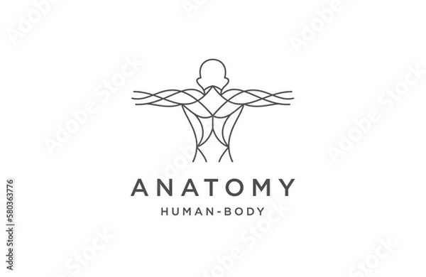 Fototapeta Anatomy line logo icon design template flat vector