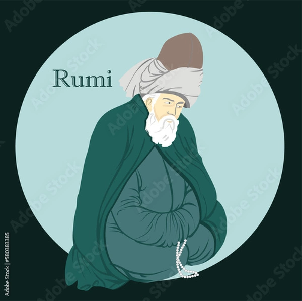 Fototapeta Isolated. Suitable for any print and on line media need - Turkey Konya Mevlana. Mevlana Celaleddin Rumi is a symbol of tolerance and peace.