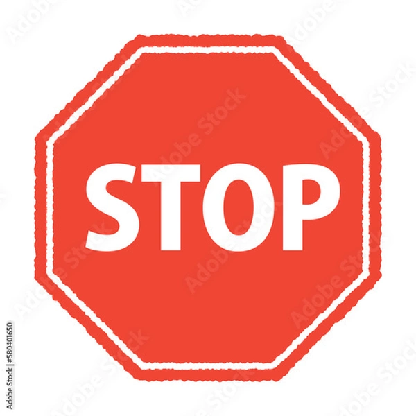 Obraz 手描き風の「STOP」標識アイコン