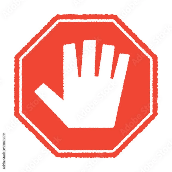 Obraz 手描き風の「STOP」標識アイコン